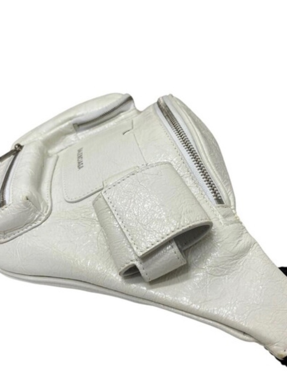 Balenciaga Cream Leather Belt Bag with Silver Hardware - Picture 3 of 7